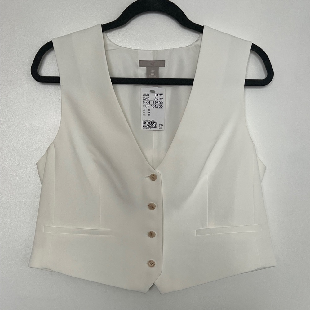H&M Ivory Vest with Buttons